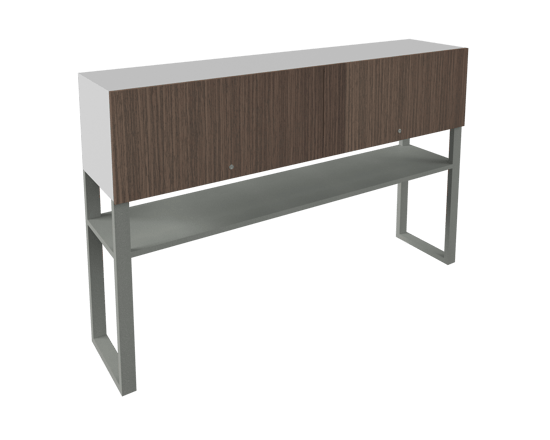 LIBRERO-SOBRE-CREDENZA,-CON-PUERTAS-FLIPPER