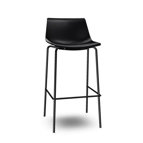 SHUFFLE-STOOL-SEAT,-BLACK-SHELL-/-4-LEG-METAL