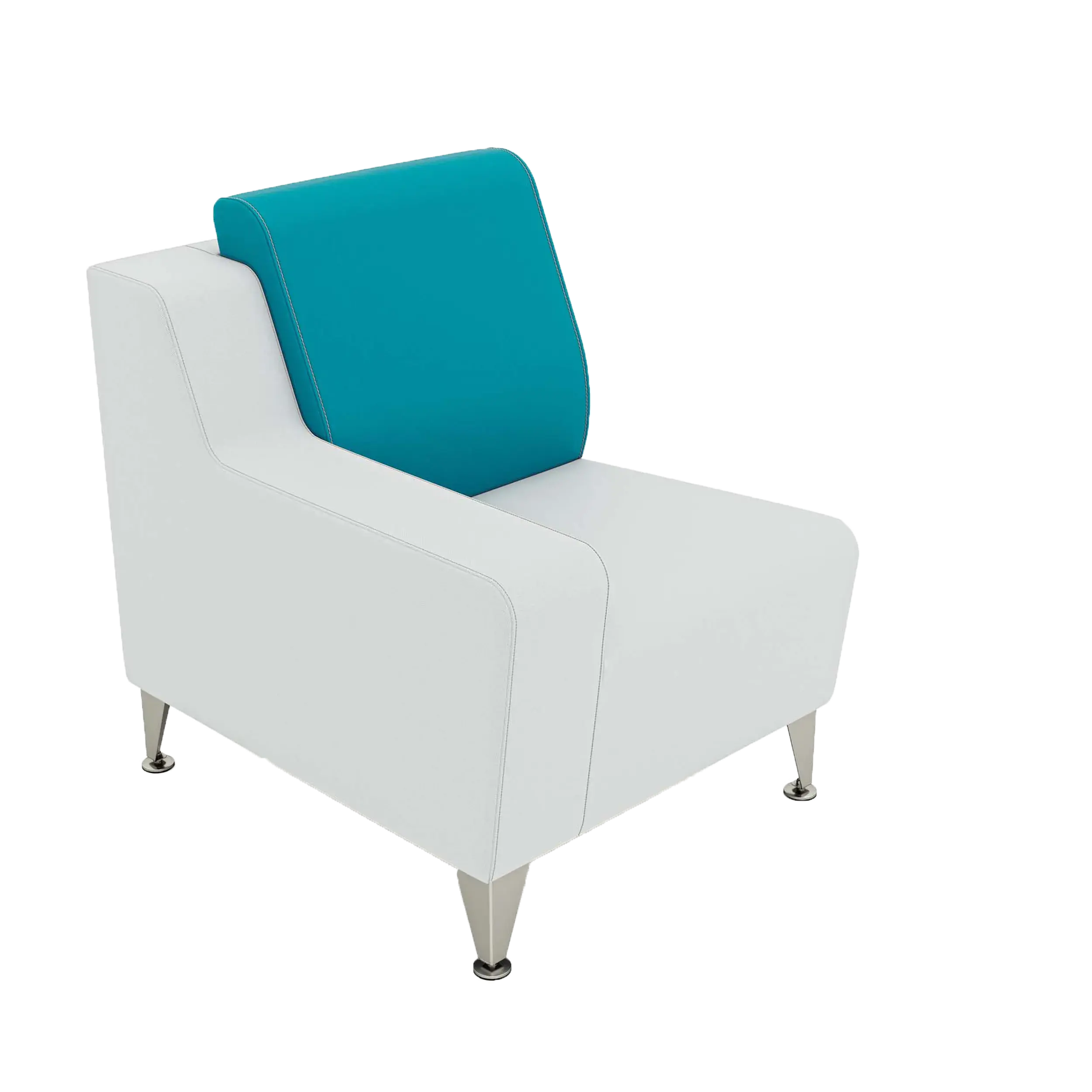 Individual silla social derecha con brazo bajo